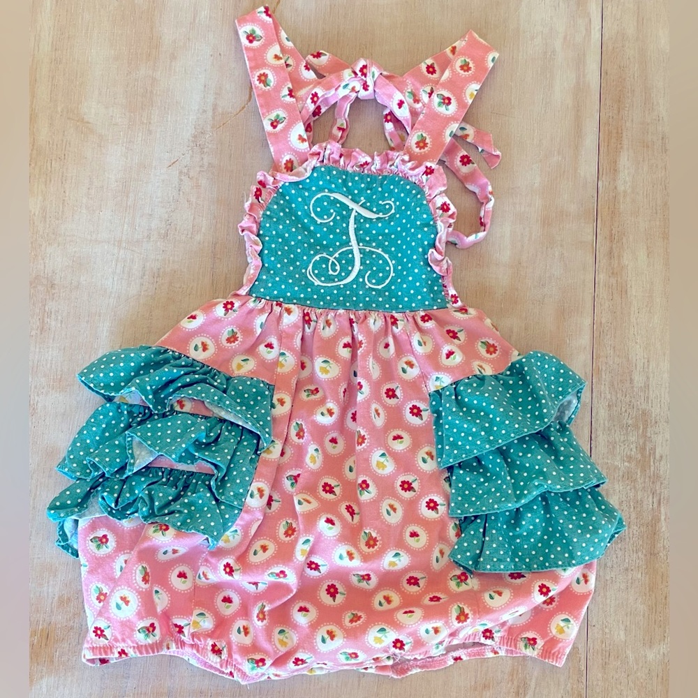 RicRac ruffle one piece “T” outfit